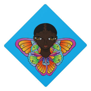 Girl in Butterfly Wings Graduation Cap Topper