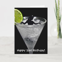 girl in cocktail glass for 21st birthday