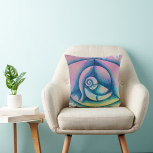 Girl in confined space throw pillow