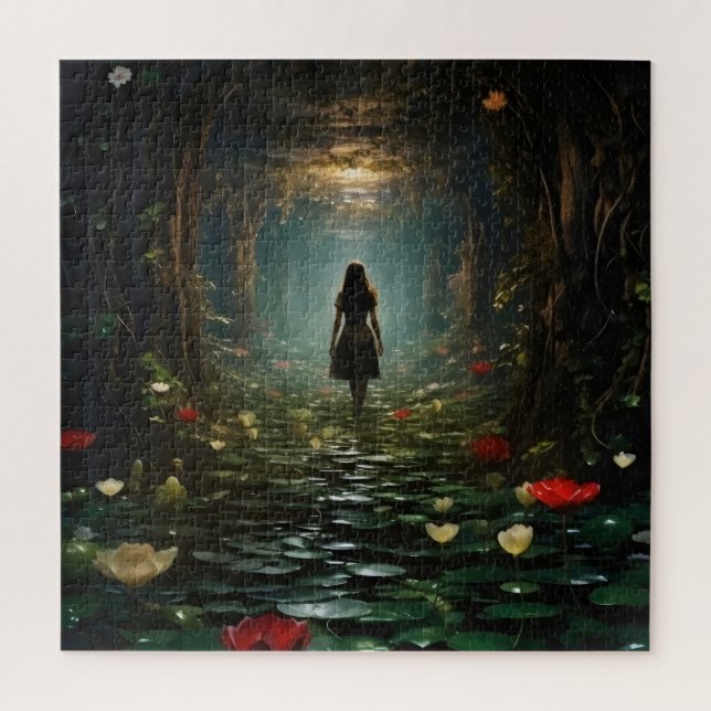 Girl in Fantasy Tunnel Jigsaw Puzzle (Vertical)