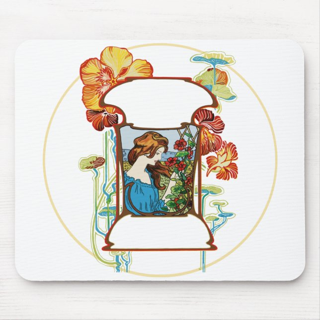 Girl in Garden Mouse Pad (Front)