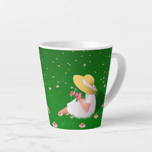Girl In Grass Latte Mug