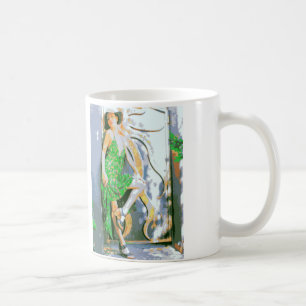 Girl in green dress mug