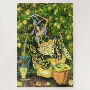 Girl in Lemon Garden Makes Lemonade Jigsaw Puzzle