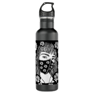 Girl in mask  Stainless Steel Water Bottle