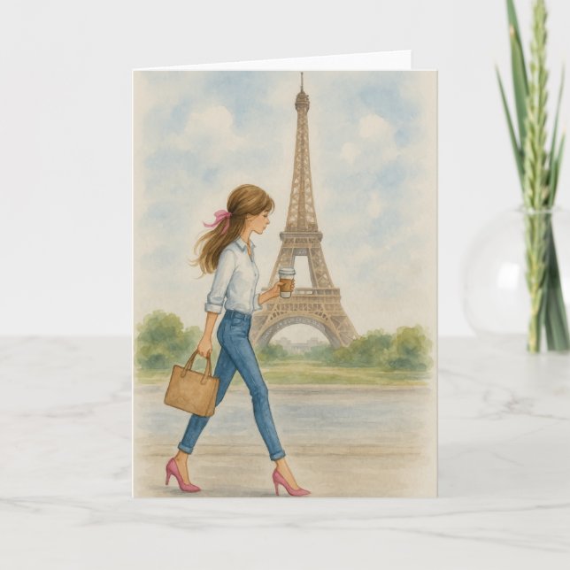 Girl in Paris Card (Front)