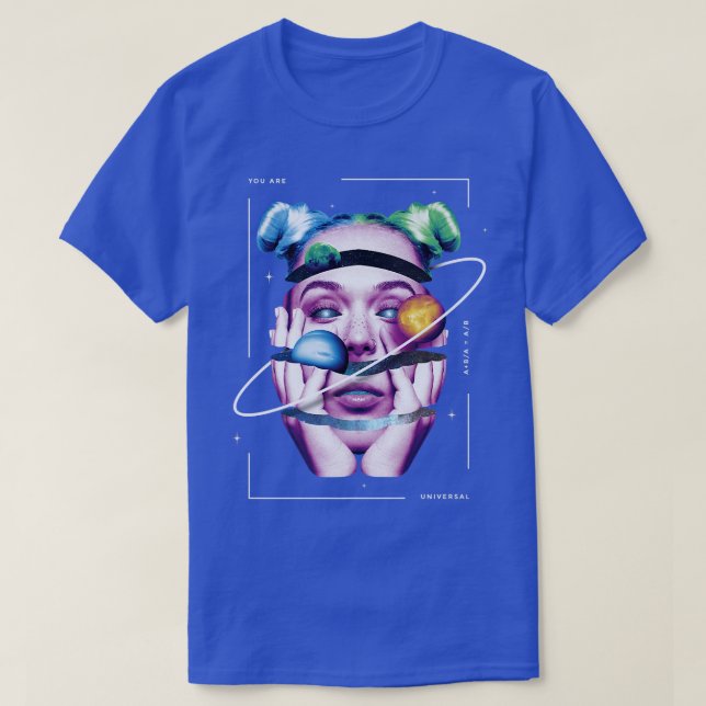 Girl In Pieces Astronaut Astral Cosmic Design For  T-Shirt (Design Front)
