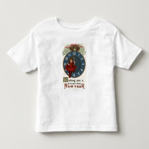 Girl in Red Sitting on Clock Toddler T-shirt