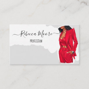 Girl in Red Suit Business Card