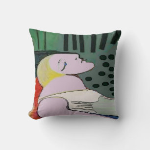 Girl in Repose, Abstract Throw Pillow