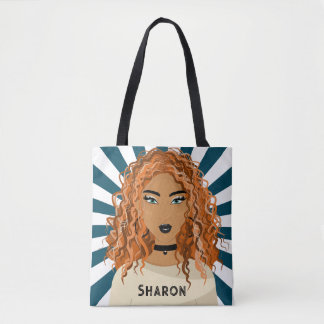 Girl in Retro look Personalized Tote Bag