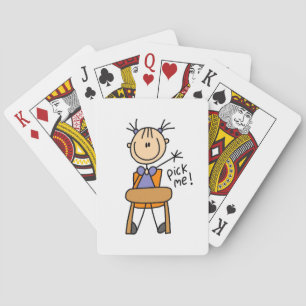 Girl in School Playing Cards