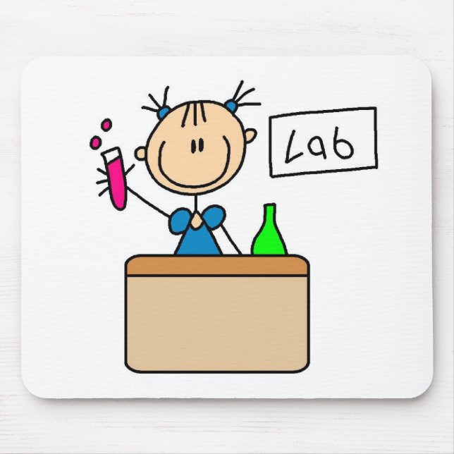 Girl In School Science Lab Mousepad (Front)