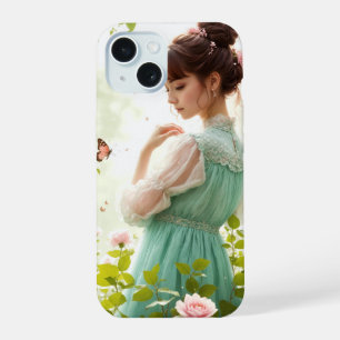 Girl In Summer Garden iPhone 15 Case