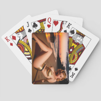 Girl in the Golden Bikini Playing Cards