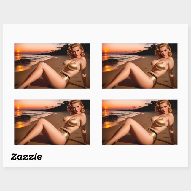 Girl in the Golden Bikini Sticker (Sheet)
