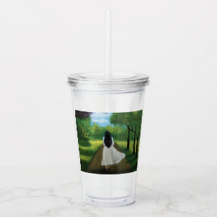 Girl in White Dress Acrylic Tumbler