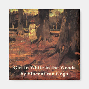 Girl in White in the Woods by Vincent van Gogh Magnet