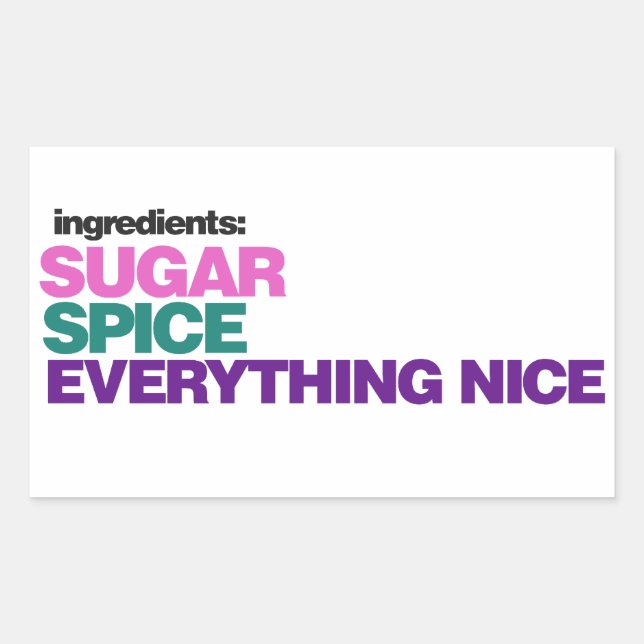 Girl Ingredients Sticker (Front)