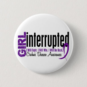 Girl Interrupted 1 Crohn's Disease 2 Inch Round Button