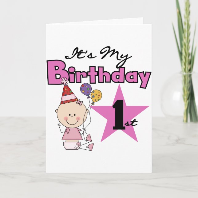Girl It's My Birthday Tshirts and Gifts Card (Front)