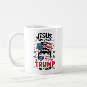 Girl Jesus My Saviour Trump President Christian Coffee Mug