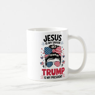 Girl Jesus My Saviour Trump President Christian Wo Coffee Mug
