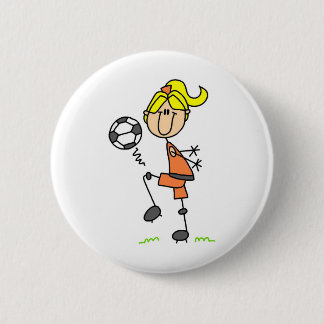 Girl Juggling Soccer Ball Button