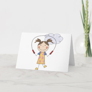 Girl Jumping Rope  T-shirts and Gifts Card