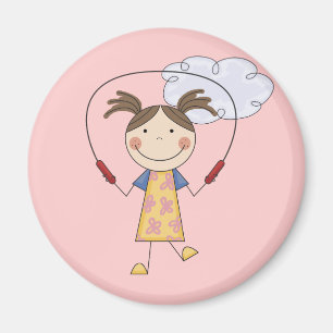 Girl Jumping Rope T-shirts and Gifts Magnet