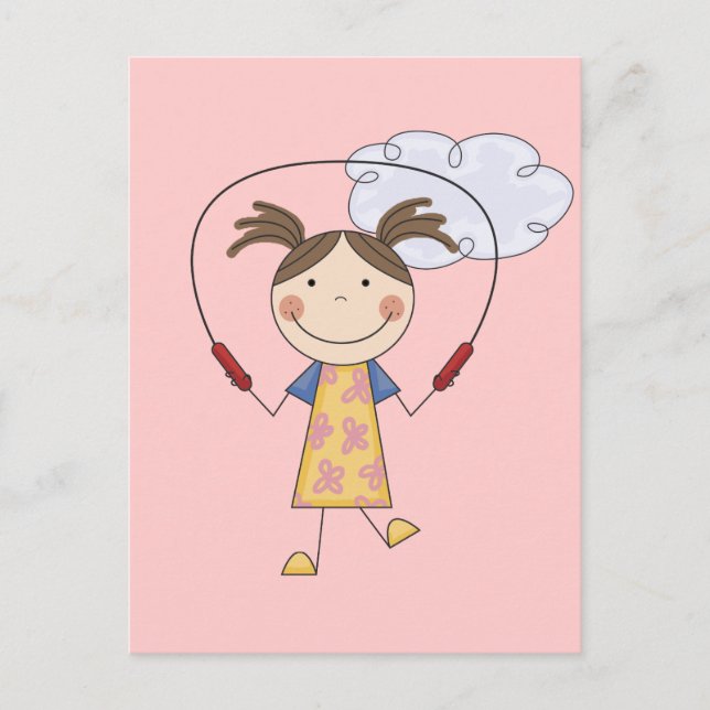 Girl Jumping Rope  T-shirts and Gifts Postcard (Front)