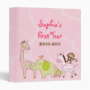 Girl Jungle Animal Baby Photo Album Scrapbook Binder