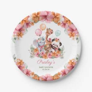 Girl Jungle Safari Paper Plate