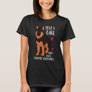 Girl Just A Girl Who Loves German Shepherd T-Shirt
