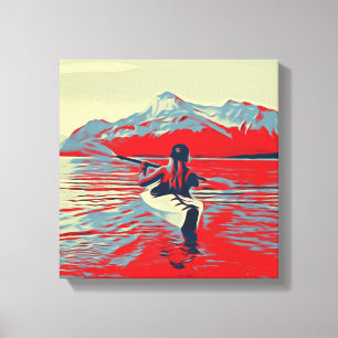 Girl, Kayak, Lake Canvas Print