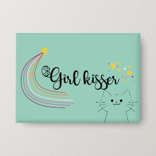 Girl Kisser Lesbian Button