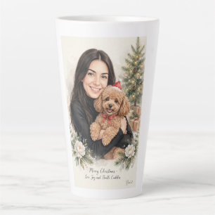 Girl kissing Poodle Puppy–Poodle Mom Latte Mug