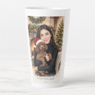 Girl kissing Poodle Puppy–Poodle Mom Latte Mug