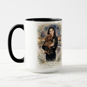 Girl kissing Poodle Puppy–Poodle Mom Mug