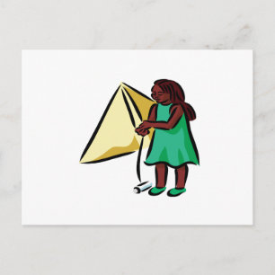 Girl Kiting Postcard