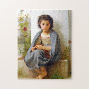 Girl Knitting, Bouguereau Jigsaw Puzzle