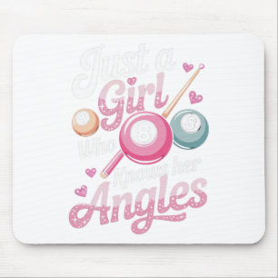 Girl Knows Her Angles Billiard Player Sports Game  Mouse Pad