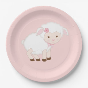 Girl Lamb paper plates for Any event