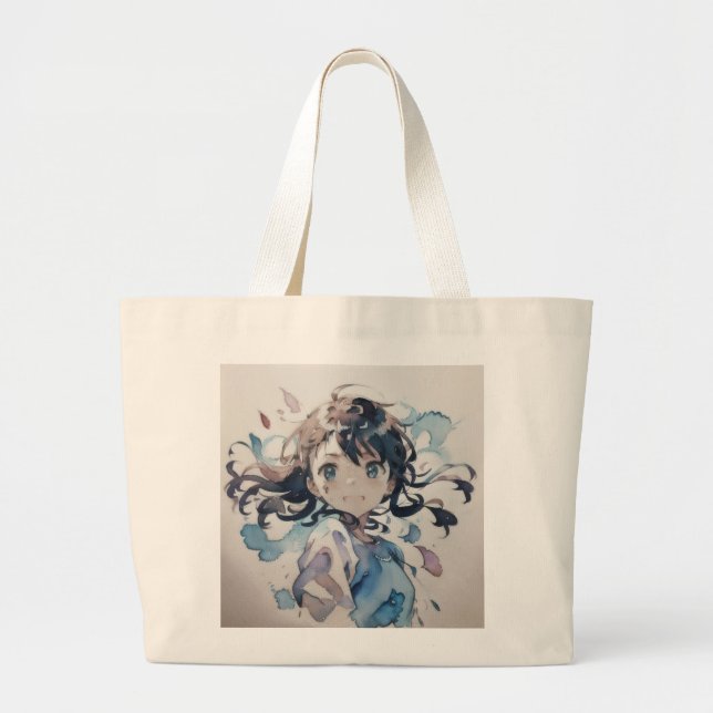 girl  large tote bag (Front)