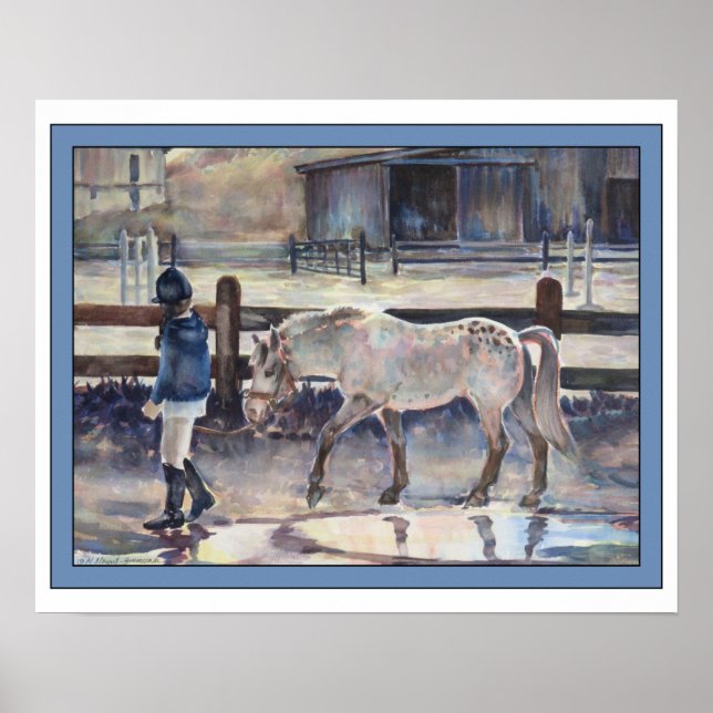 Girl Leading Her Pony Artwork Poster (Front)