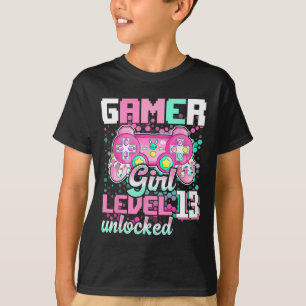 Girl Level 13 Unlocked Video Game 13th Birthday Gi T-Shirt
