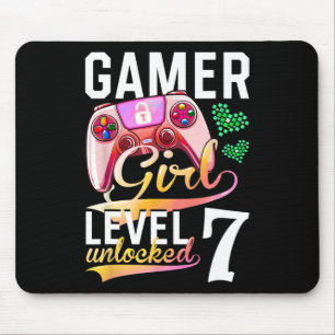 Girl Level 7 Unlocked Video Game 7th Birthday  Mouse Pad