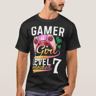Girl Level 7 Unlocked Video Game 7th Birthday  T-Shirt