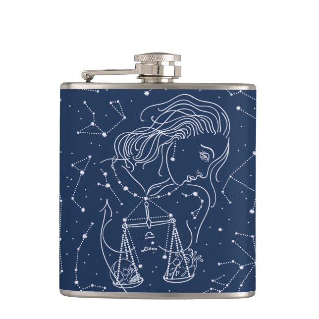 Girl Libra Zodiac Sign  Flask (Front)