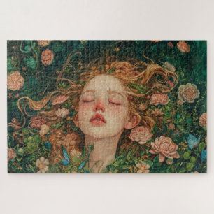 Girl Like a Rosebud Jigsaw Puzzle